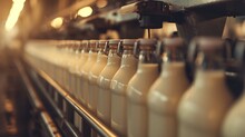 A Row Of Milk Bottles