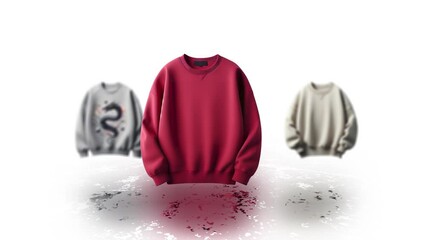 Wall Mural - Motion animation of Sweater and hoodie. Sales show of Women's and men clothing