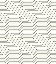Vector Seamless Pattern With Chevron. Modern Geometric Texture. Repeating Abstract Background. Polygonal Grid With Thin Linear Grid.