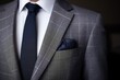 Close up of formal business outfit with tie and stylish blazer.