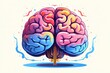 © Leo - 3D Vector illustration human brain and mind tree organic growth of intelligence mind. Cartoon concept art anatomy. Creative design of thought, anatomy. Medical icon neurology intelligence patterns.