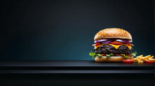 Create A Beautiful Burger Menu Background Black Gradient.