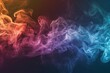 smoke is illuminated and glows with vibrant hues of red transitioning to purple and then to blue