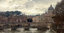 Vista Panoramica Di Roma, Italia, Da Ponte Sant Angelo 75c76