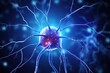 Neuronal network neurons, brain synapses connections to Peripheral Nervous System (PNS). Colorful fractal lightning brain light vivid neurons communicating via neurotransmitter in humans brain network