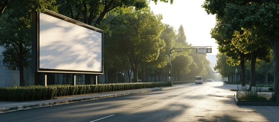 Poster - Blank billboard mock up outdoors for advertisement. Creative Banner. Copyspace image