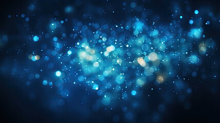 Blue bokeh background,  raining light, blurry lights, blurry background, blue confettis on a black background, underwater, night lights, city lights, haze, depth of field, round bokeh, circle bokeh