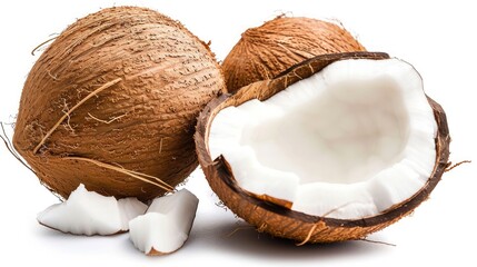 coconut on isolated white background.