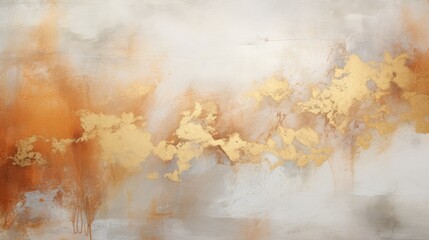 Canvas Print - Abstract painting with gold accents, modern decoration, contemporary art