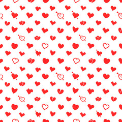 Aufkleber - Seamless pattern with hearts. Vector illustration