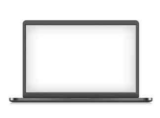 Poster - Modern laptop computer isolated on white background. 3d vector mockup for your content