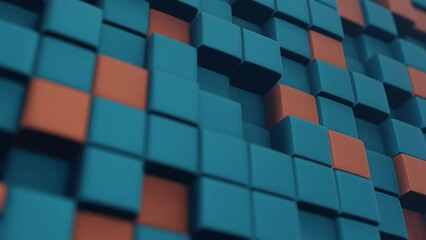 Aufkleber - Cubic shapes arranged in a matrix with a 3D twist, forming an abstract and visually intriguing composition.