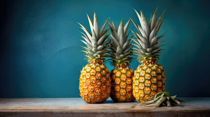  Pineapples in front of colorful background