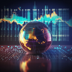 Digital Earth globe graph indicator