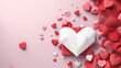 © Muhammad - 3d geometry beautiful heart. Illustration. valentine background with 3d hearts. Valentine's day design. valentine day concept. Romantic background. For creative banners and web posters.