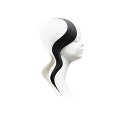 Wall Mural - strong women peaceful sculp[ture portrait, black and white illustration