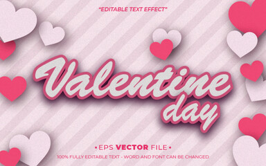 Poster - Valentine Day text effect editable vector