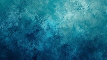 Abstract Blue Background Pattern In Grunge Texture Design, Blue Green And Turquoise Colors In Mottled Grungy Painted Illustration