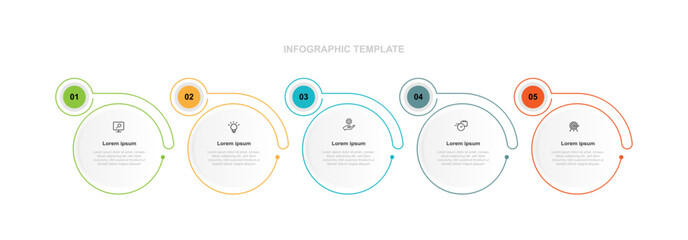 Design template infographic vector element with 5 step process or option suitable for web presentation and business information