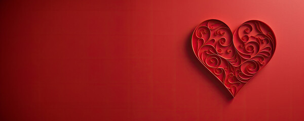 Sticker - Red Heart on a Red Background