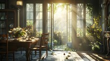 Imagine A Sunlit Dining Room With A Rustic Farmhouse Table, Mismatched Chairs, And A Centerpiece Of Fresh Flowers. French Doors Open To A Garden, Bringing The Outdoors Inside.