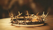 Good Friday, Passion of Jesus Christ. Crown of thorns. Christian holiday of Easter. Crucifixion, resurrection of Jesus Christ. Gospel, salvation.