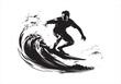 Silhouette surfer  Vector, surfers vector, and  Art graphics, Surfer Vector Art