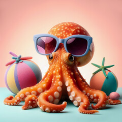 Wall Mural - Fun octopus.