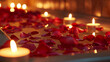 Romantic Rose Petal Bath by Candlelight. Romantic bath.