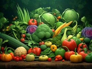 Wall Mural - A realistic whole lot of vegetables advertise