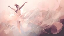 Silhouette Of A Dancing Girl Ballerina Dreamy Background