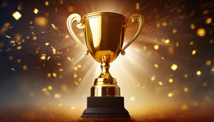 Wall Mural - gold trophy best champion award on success prize winner