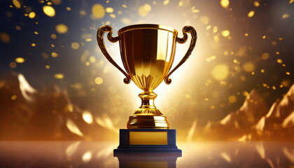 Wall Mural - gold trophy best champion award on success prize winner