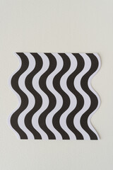 Wall Mural - decorative scrapbooking paper rectangle with wavy black and white stripes