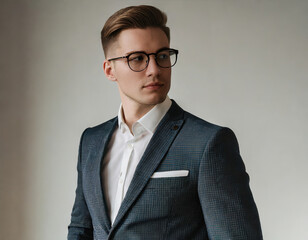 Wall Mural - Successful Young Businessman in a Modern Suit