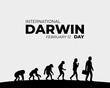 International Darwin Day. February 12. Holiday concept. Template for background with banner, poster and card. Jpeg format.