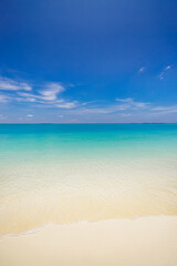 Wall Mural - closeup sea sand sky beach. panoramic coast landscape. inspire tropical mediterranean beach seascape