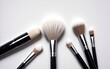 set of makeup brushes on a white background, Cosmetic concept vision