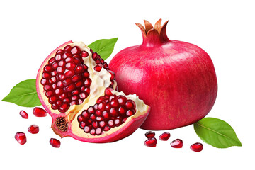 Wall Mural - Pomegranate Isolated on transparent background. Generative AI