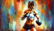 a female boxer training