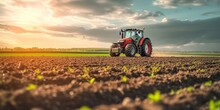 agricultural tractor working in the field Generative AI