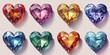 Heart-shaped Gemstone Collection - Create a series of illustrations featuring heart-shaped gemstones in various colors and sizes. Each gemstone can symbolize a different facet of love