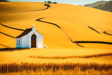 Wall Mural - house in the field