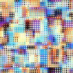 Poster - Seamless geometric vector pattern. Dots overlay style. Abstract background pixel art texture