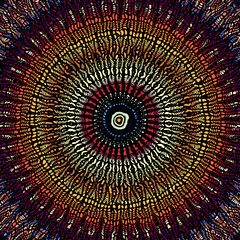 Aufkleber - Vector ethnic tribal Mandala. Abstract seamless pattern.