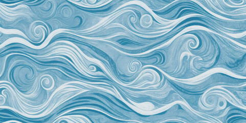 Wall Mural - Sea water ocean wave vector background. Blue water ocean sea wave seamless background.