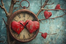 Vintage Love Clock Valentine's Day