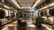 Modern interior of a luxury and fashionable clothing store