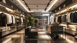 Fototapeta  - Modern interior of a luxury and fashionable clothing store