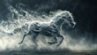 Horse running made of smoke made with Ai generative technology